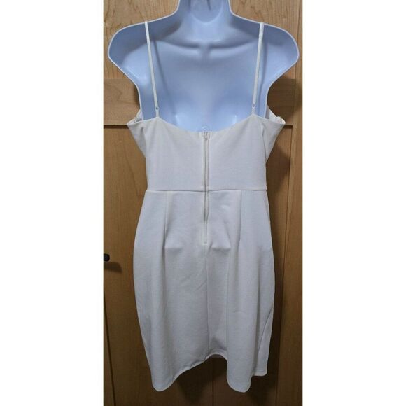 Emerald Sundae White Ruched Mini Dress Spaghetti Straps Style Size 11 shower - Picture 5 of 9